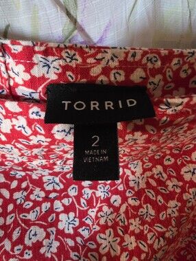 Torrid Red Floral Square-Neck Tank — 2X
